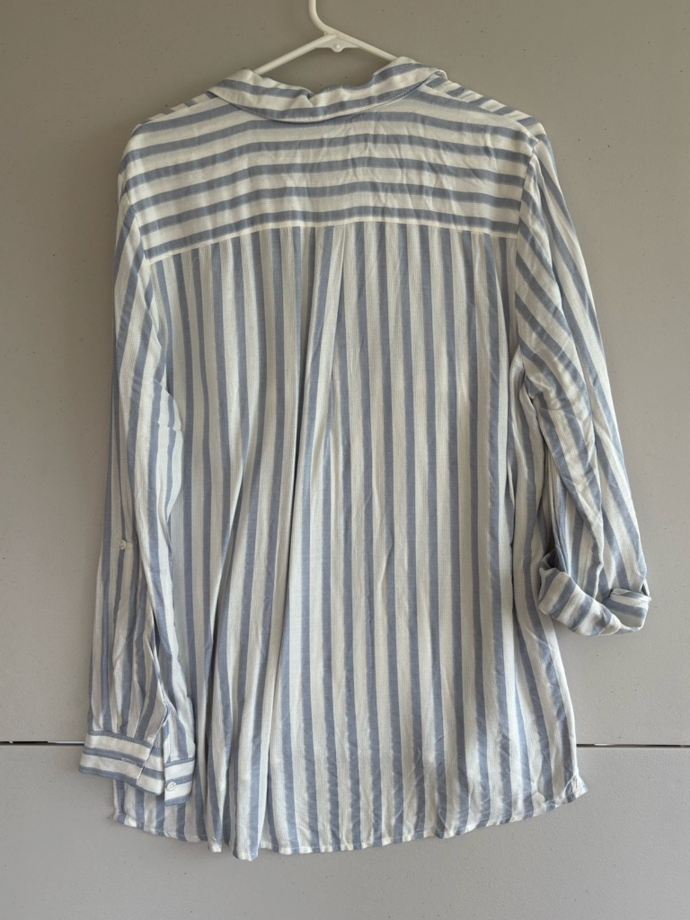 Cato Light Blue & White Striped Button-Up Shirt In size Large - Picture 9 of 10